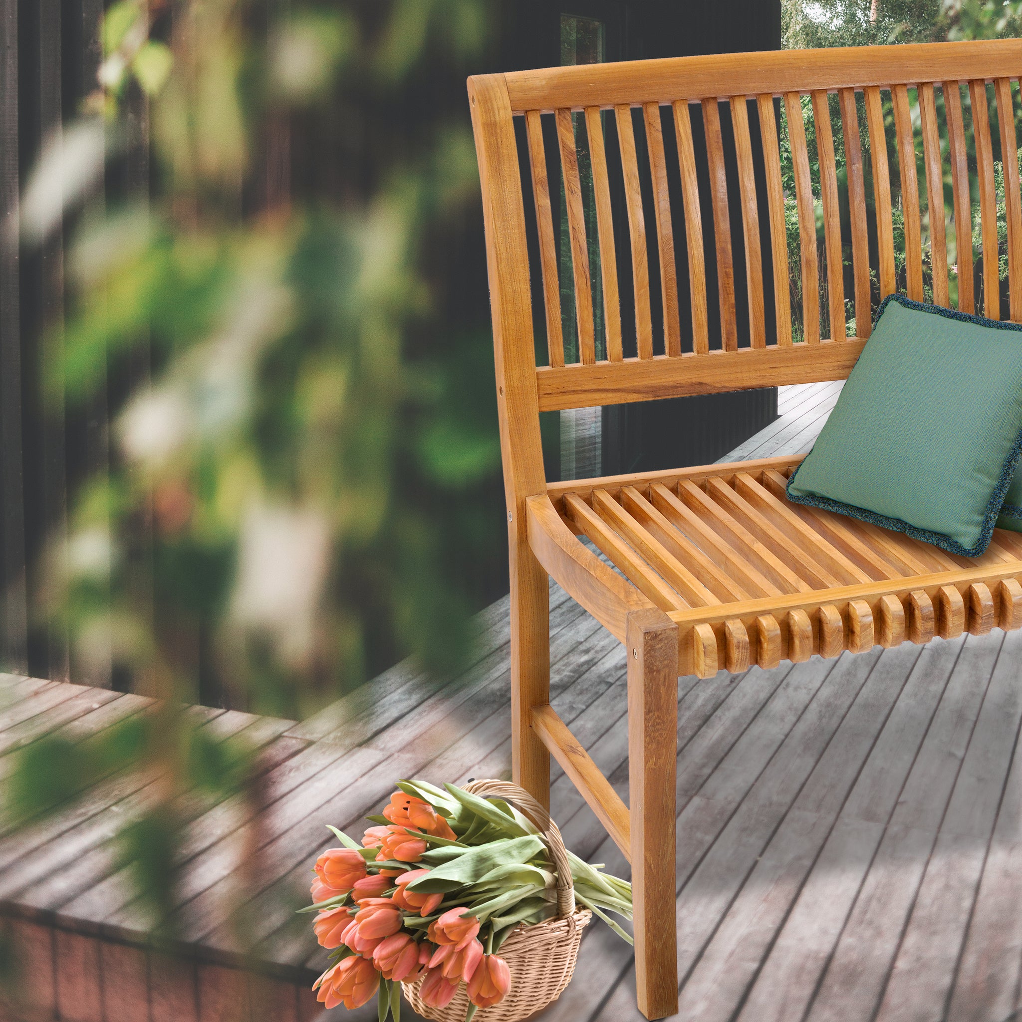 Teak Wood Castle Bench without Arms, 4 ft by Chic Teak only $517.13