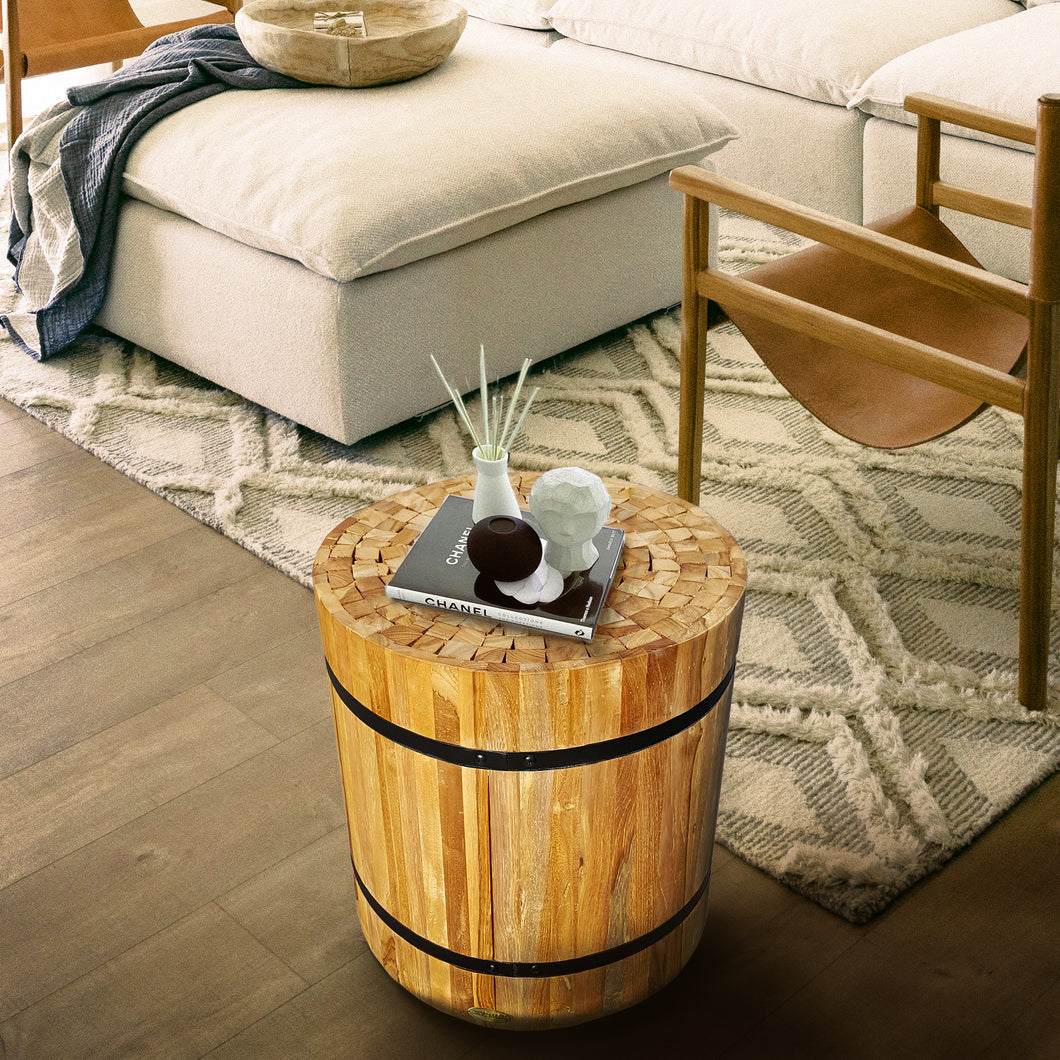 Teak Wood Hanover Stool and Side Table by Chic Teak only $292.50