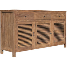 Recycled Teak Wood Louvre Cabinet with 3 Doors & 3 Drawers - Chic Teak