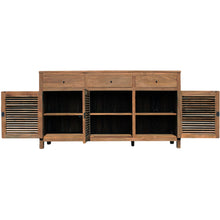Recycled Teak Wood Louvre Cabinet with 3 Doors & 3 Drawers - Chic Teak