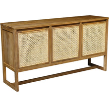 Recycled Teak Wood West Indies Cane Buffet with 3 Doors
