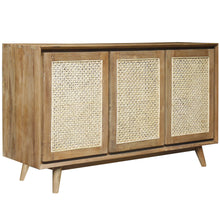 Recycled Teak Wood West Indies Cane Chest with 3 Doors