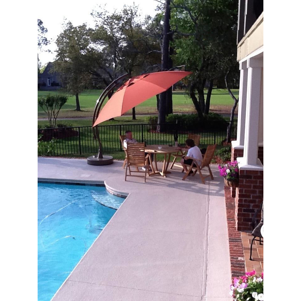 cantilever patio umbrella in ground Sun Garden 13 Ft. Easy Sun Cantilever Umbrella and Parasol, the Original from Germany, Cayenne Canopy with Bronze Frame by Chic Teak only $1,999.00