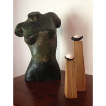 Prisma Recycled Teak Wood Candleholder, set of 2 - Chic Teak