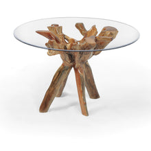 Teak Wood Root Bar Table Including 47 Inch Glass Top - Chic Teak
