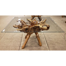 Teak Wood Root Dining Table Including a 55" x 43" Glass Top - Chic Teak