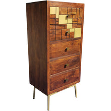 Montevideo Recycled Mango Wood Vertical Chest with 5 Drawers