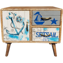 Seaside Recycled Mango Wood Chest With 2 Drawers, 1 Door