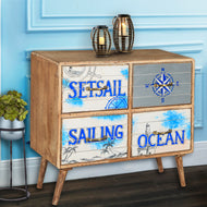 Seaside Recycled Mango Wood Chest with 4 Drawers - Chic Teak