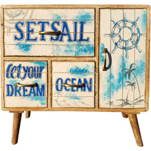 Seaside Recycled Mango Wood Chest with 3 Drawers and Cabinet