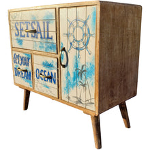 Seaside Recycled Mango Wood Chest with 3 Drawers and Cabinet
