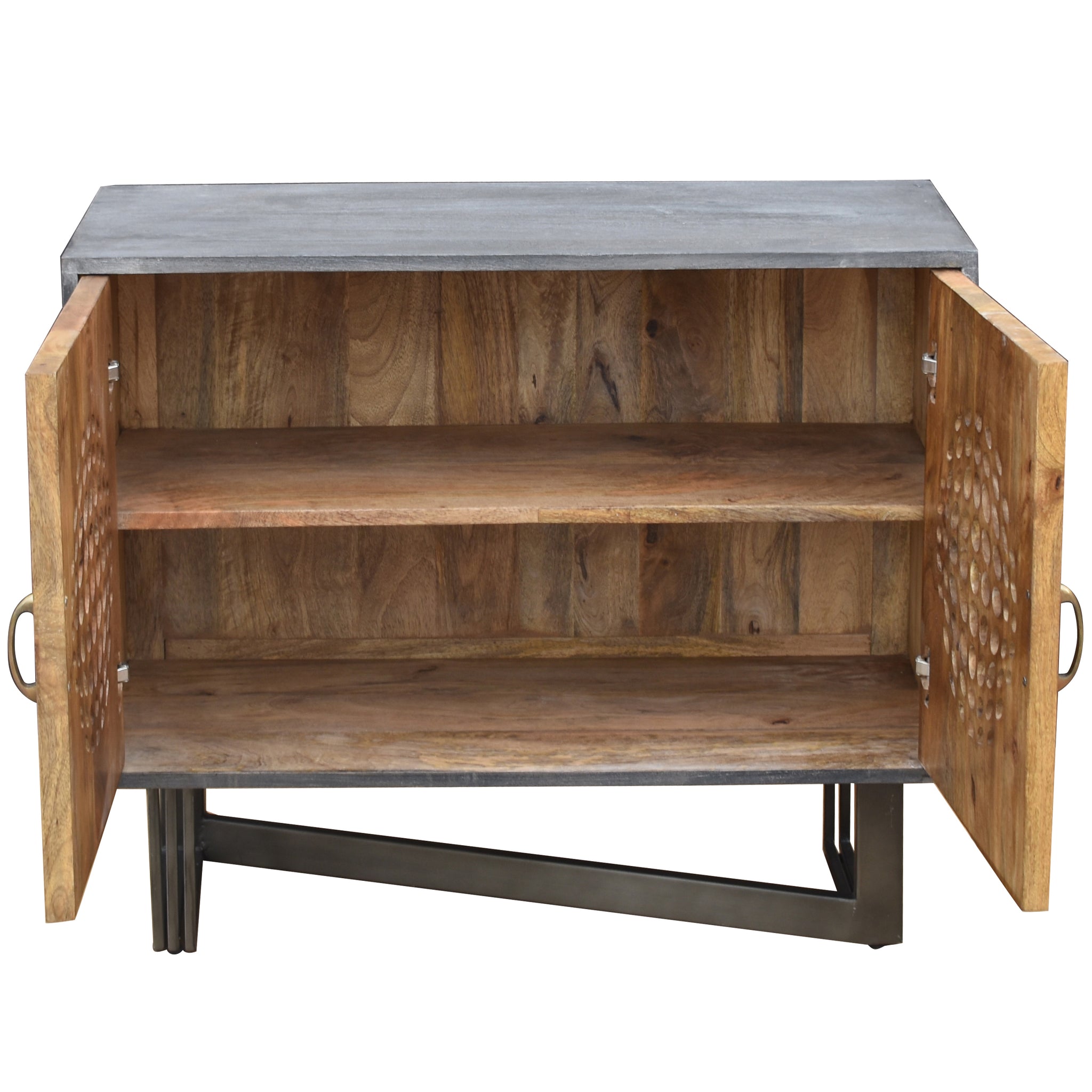 Lamat Recycled Mango Wood Bathroom Linen with 2 doors by Chic