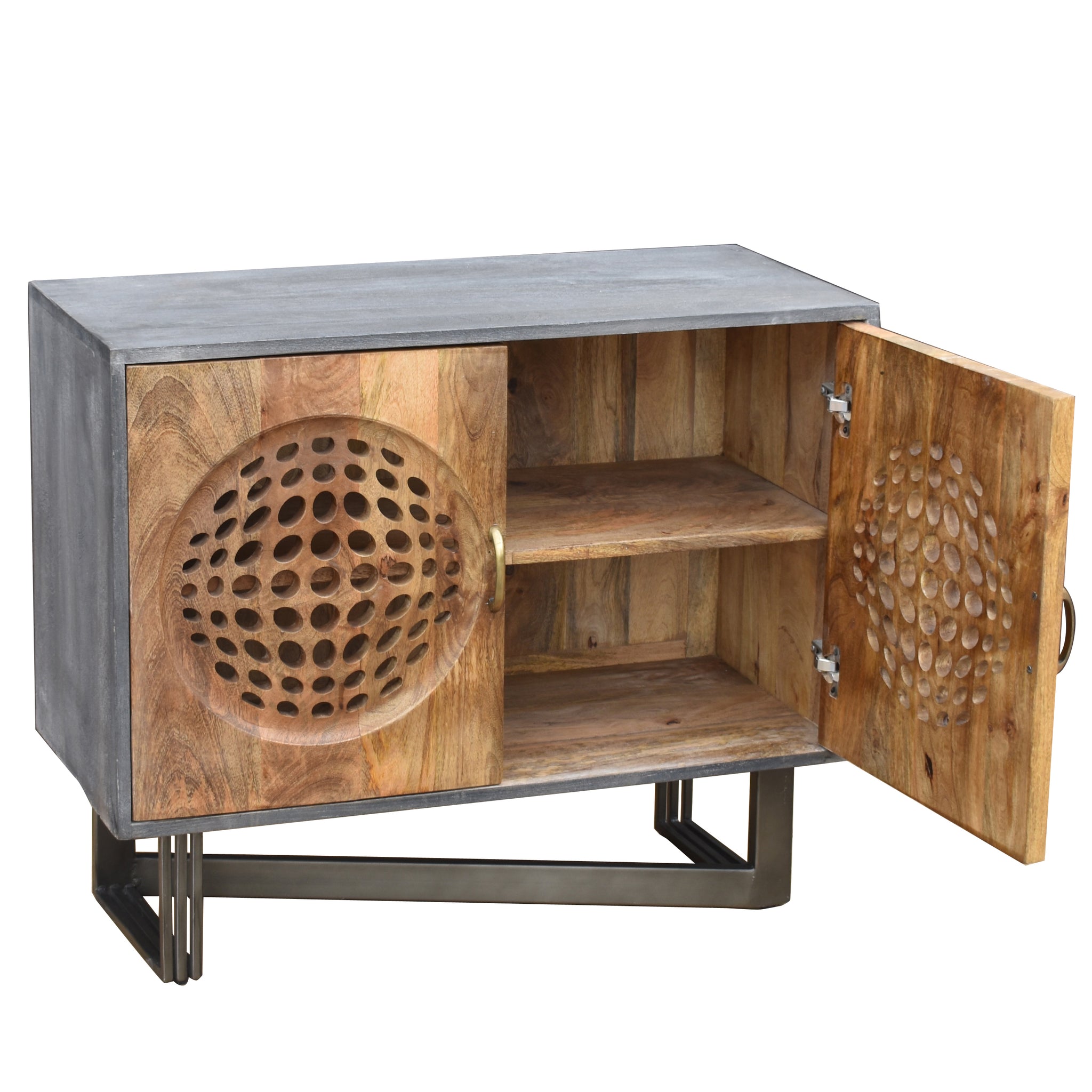 Lamat Recycled Mango Wood Bathroom Linen with 2 doors by Chic