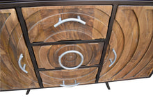 Toltec Recycled Mango Wood and Metal Buffet with 3 Drawers and 2 Doors