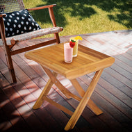 Teak Wood Miami Footstool / Side Table - Chic Teak