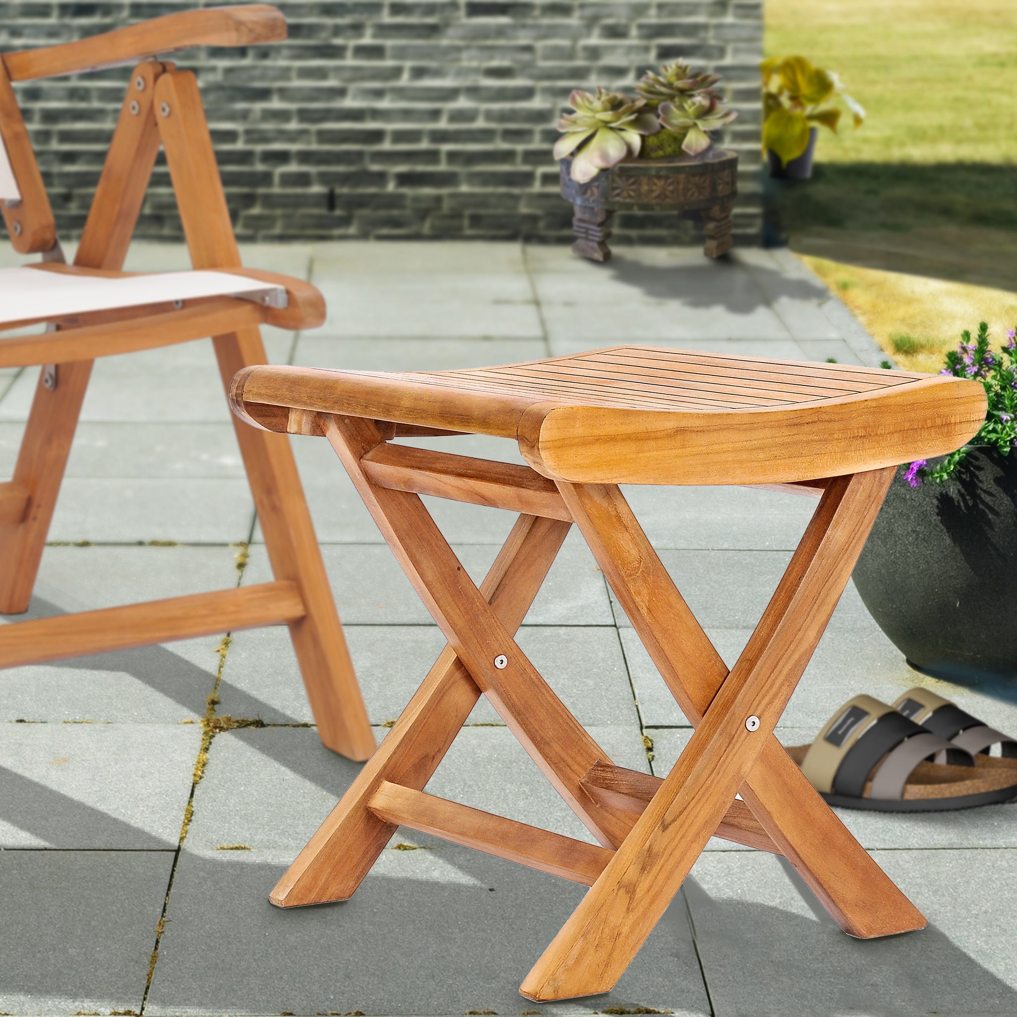 Teak Wood Italy Footstool / Side Table by Chic Teak only $233.19
