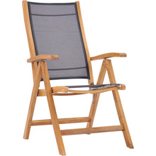 Teak Wood California Reclining Chair with Black Batyline Sling