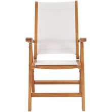 Teak Wood California Reclining Chair with White Batyline Sling