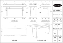 Suar Live Edge Slab Freestanding Bar with Shelf, 98 Inch (choice of table tops)