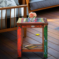 Marina Del Rey Recycled Teak Wood Boat Side Table - Chic Teak