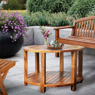 Teak Wood Bahama Round Coffee Table, 31 inch - Chic Teak