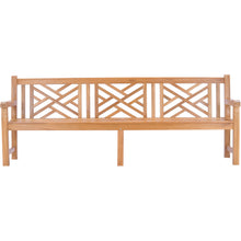 Teak Wood Chippendale Quadruple Bench, 8 Ft