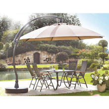 Sun Garden 13 Ft. Cantilever Umbrella or Parasol, the Original from Germany, Indigo Blue Color Canopy with Bronze Frame - Chic Teak