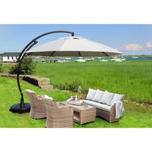 Sun Garden 13 Ft. Cantilever Umbrella or Parasol, the Original from Germany, Natural Color Canopy with Bronze Frame - Chic Teak
